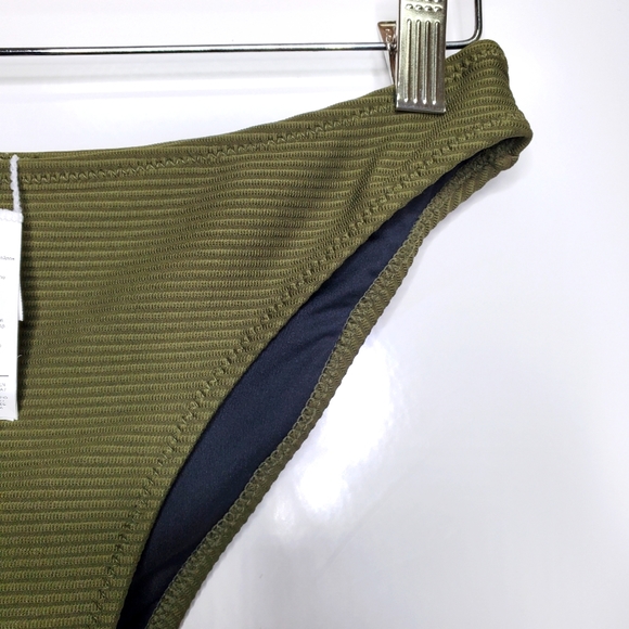 NWt CUPSHE Olive Green Ribbed Bikini Swim Bottoms Size Small - Picture 4 of 5